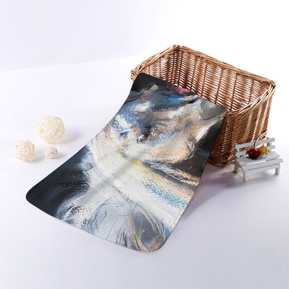 White Horse Portrait Print Towel