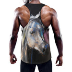 White Horse Portrait Print Training Tank Top