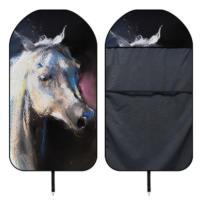 White Horse Portrait Print Waterproof Car Seat Cover