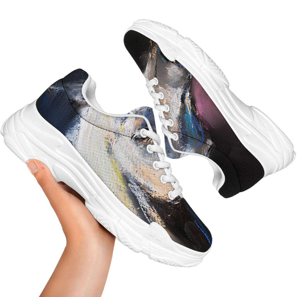 White Horse Portrait Print White Chunky Shoes