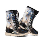 White Horse Portrait Print Winter Boots