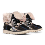 White Horse Portrait Print Winter Boots