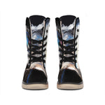 White Horse Portrait Print Winter Boots