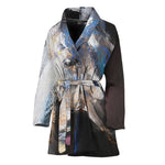 White Horse Portrait Print Women's Bathrobe
