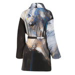White Horse Portrait Print Women's Bathrobe