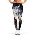 White Horse Portrait Print Women's Leggings