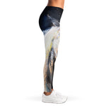 White Horse Portrait Print Women's Leggings
