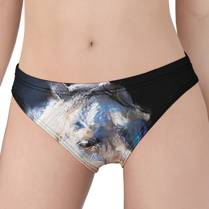 White Horse Portrait Print Women's Panties