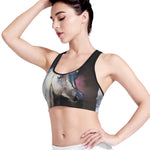 White Horse Portrait Print Women's Sports Bra