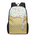 White Ice Cream Melted Print 17 Inch Backpack