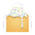 White Ice Cream Melted Print Adjustable Apron