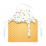 White Ice Cream Melted Print Adjustable Apron