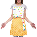 White Ice Cream Melted Print Adjustable Apron