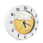 White Ice Cream Melted Print Alarm Clock