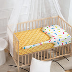 White Ice Cream Melted Print Baby Crib Sheet