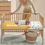 White Ice Cream Melted Print Baby Crib Sheet