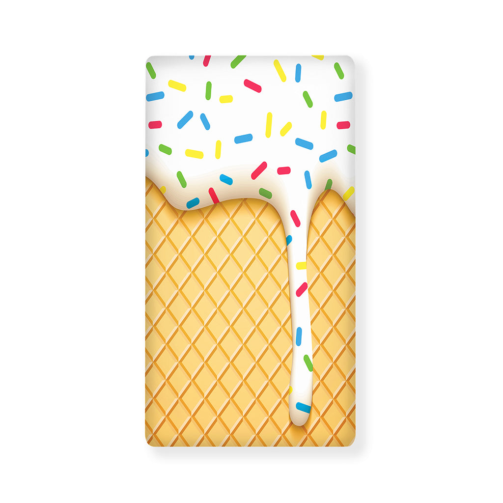White Ice Cream Melted Print Baby Crib Sheet