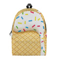 White Ice Cream Melted Print School Backpack
