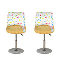 White Ice Cream Melted Print Bar Stool Covers