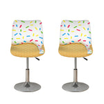 White Ice Cream Melted Print Bar Stool Covers