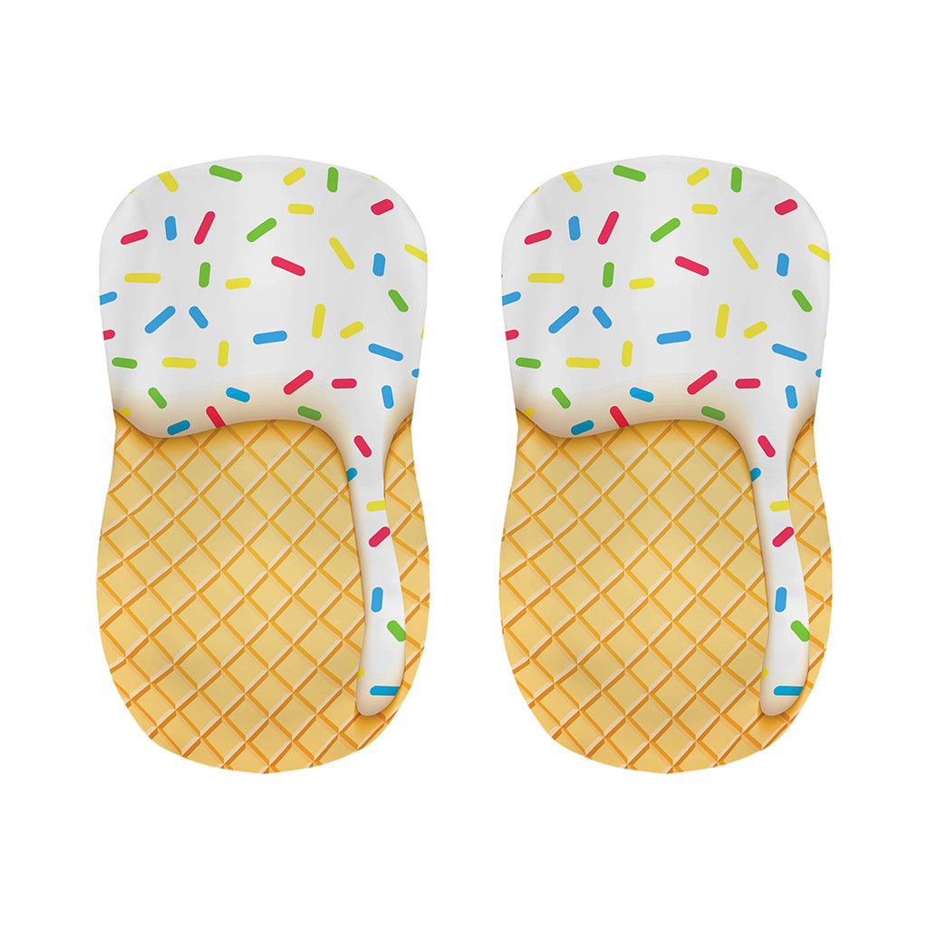 White Ice Cream Melted Print Bar Stool Covers