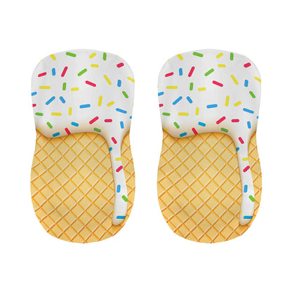White Ice Cream Melted Print Bar Stool Covers