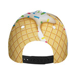 White Ice Cream Melted Print Baseball Cap