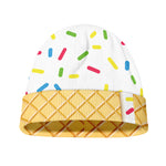 White Ice Cream Melted Print Beanie