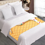 White Ice Cream Melted Print Bed Runner