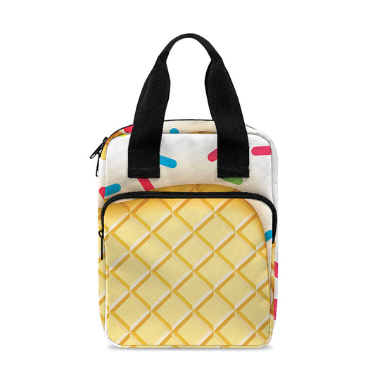 White Ice Cream Melted Print Bible Tote Bag