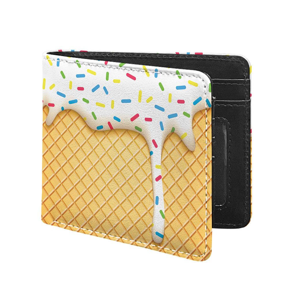 White Ice Cream Melted Print Bifold Wallet