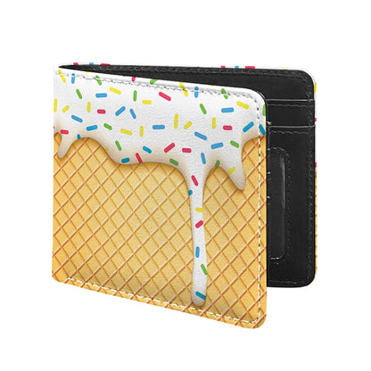 White Ice Cream Melted Print Bifold Wallet