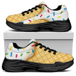 White Ice Cream Melted Print Black Chunky Shoes