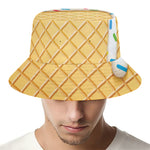 White Ice Cream Melted Print Bucket Hat
