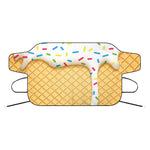 White Ice Cream Melted Print Car Windshield Snow Cover