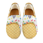 White Ice Cream Melted Print Casual Shoes