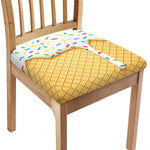 White Ice Cream Melted Print Chair Cushion Cover