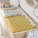 White Ice Cream Melted Print Changing Pad Cover