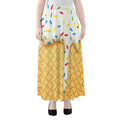 White Ice Cream Melted Print Chiffon Maxi Skirt
