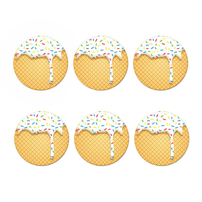 White Ice Cream Melted Print Coaster Set