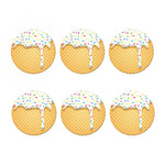 White Ice Cream Melted Print Coaster Set