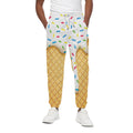 White Ice Cream Melted Print Cotton Sweatpants