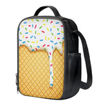 White Ice Cream Melted Print Crossbody Lunch Bag