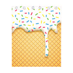 White Ice Cream Melted Print Curtain
