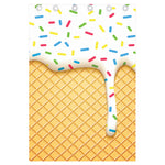 White Ice Cream Melted Print Curtain