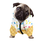 White Ice Cream Melted Print Dog Zip Up Hoodie