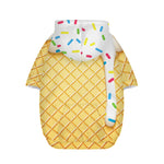 White Ice Cream Melted Print Dog Zip Up Hoodie