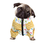 White Ice Cream Melted Print Dog Zip Up Jacket