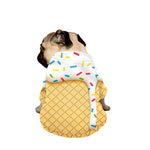 White Ice Cream Melted Print Dog Zip Up Jacket