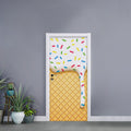 White Ice Cream Melted Print Door Sticker